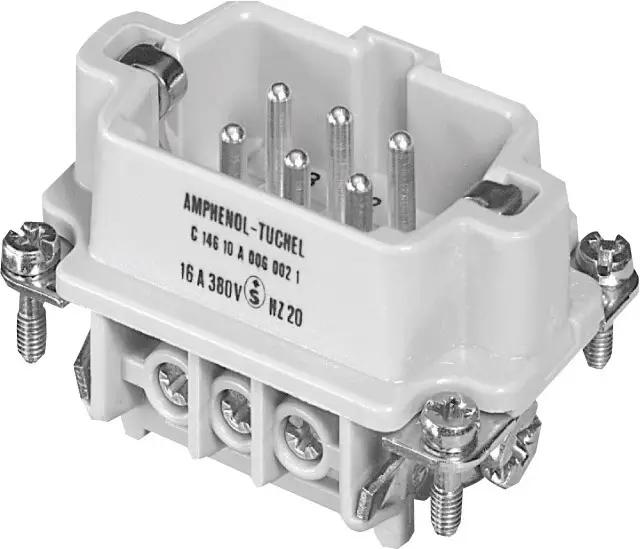 Вилка штыревая Heavy|mate® C146 C146 10A006 002 1-1 Амфенол Общее количество контактов 6 + PE 1 шт.