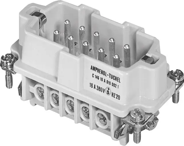 Вилка штыревая Heavy|mate® C146 C146 10A010 002 1-1 Амфенол Общее количество контактов 10 + PE 1 шт.