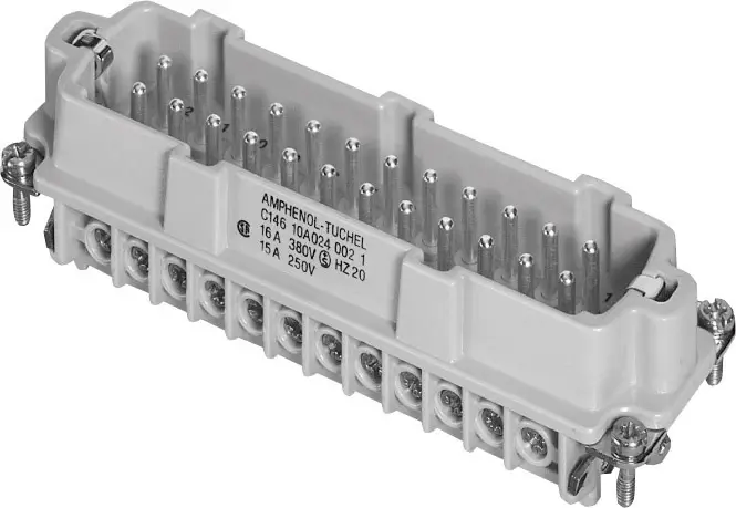 Штифтова вставка Heavy|mate® C146 чоловіча C146 10A024 002 1-1 Amphenol Загальна кількість контактів 24 + PE 1 шт.