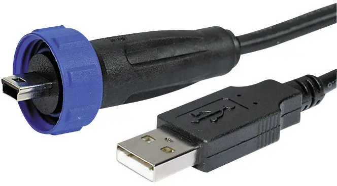 Адаптер USB - mini USB B с кабелем Bulgin PX0441/2M00, 1 шт.