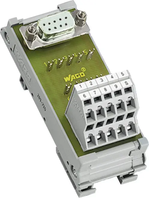 WAGO 289-725 с 9-контактной розеткой Mini D-Sub. 0,08 - 2,5 мм² Количество контактов: 9 Комплектация: 1 шт.