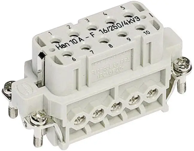 HARTING 09200102812 Вставка гнездового разъема Han® 10A-F-s, серия Han® A, 10 + PE, 1 шт.