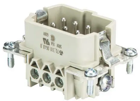 Вилка штыревая BAS 70.310.0640.0 Wieland Electric Общее количество контактов 6 + PE 1 шт.