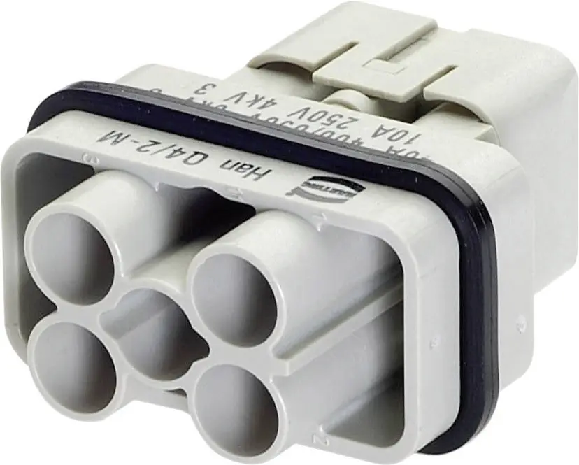 HARTING 09120063041 Вилка штыревая Han Q 4/2 M-c, серия Han® Q, 4/2 + PE, 1 шт.