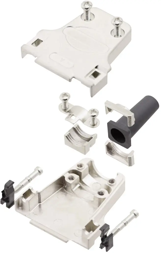 encitech 7960-0205-01 7960-0205-01 Корпус роз'єму D-SUB Кількість контактів: 9 металевий 180° срібний 1 шт.