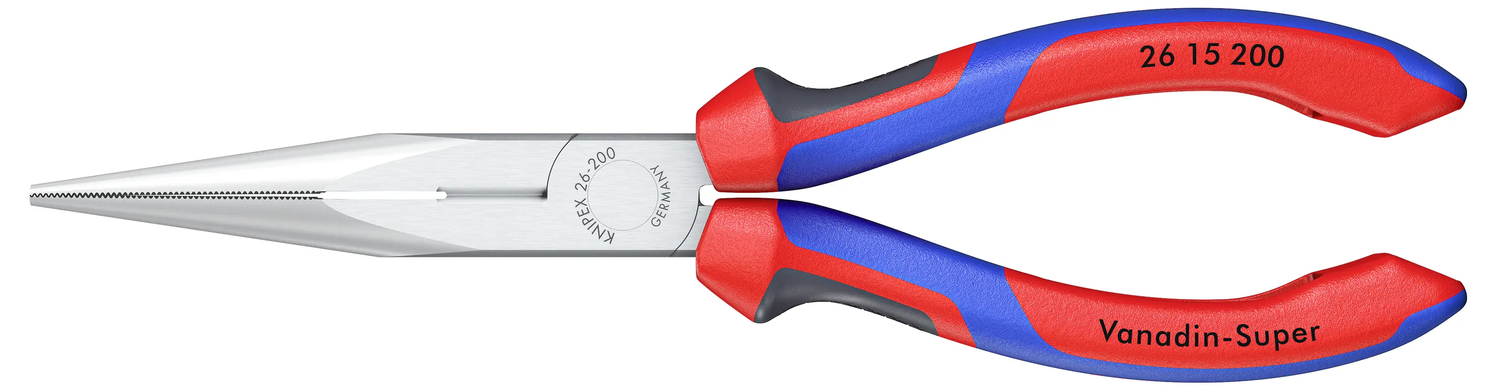 Плоскогубцы с круглыми губками Knipex 26 15 200 Workshop, прямые, хром-ванадиевая электротехническая сталь, 200 мм