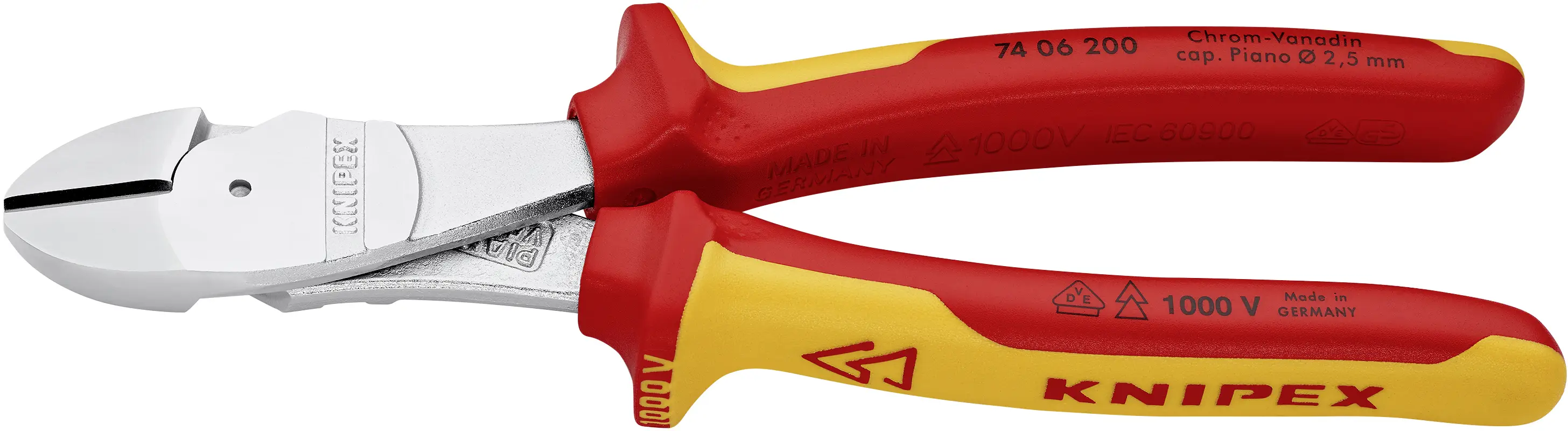 Бокорізи Knipex 74 06 200, 200 мм, 64 HRC, VDE