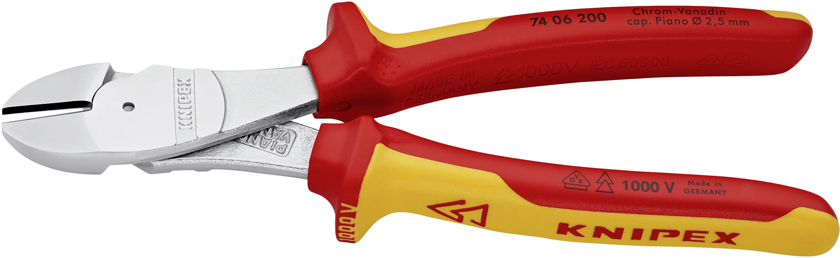 Бокорез Knipex 74 06 200, 200 мм, твердость 64 HRC, VDE