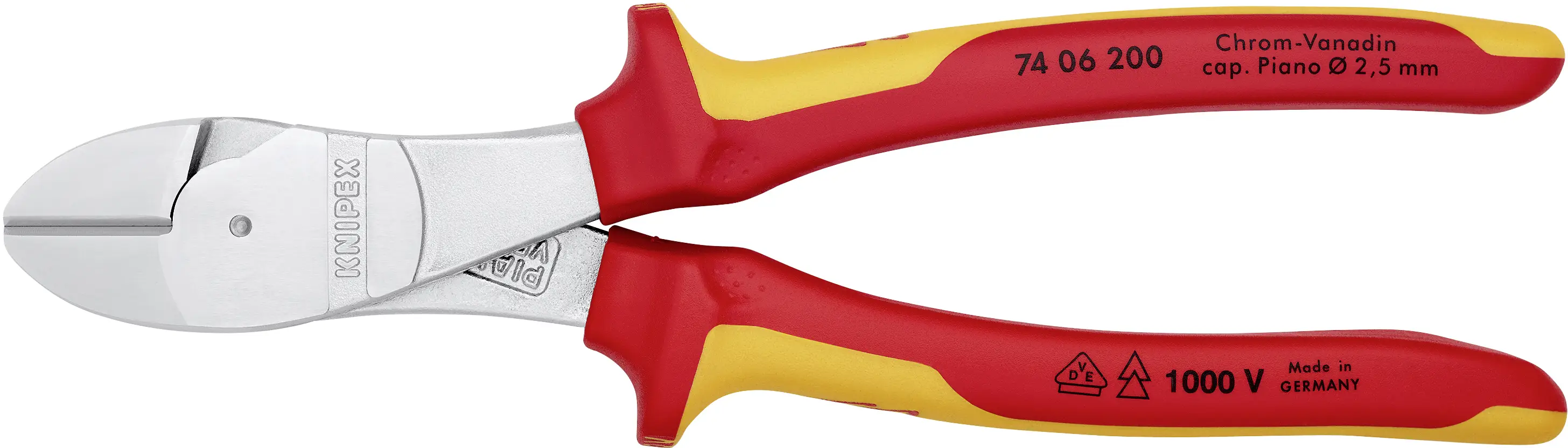 Бокорез Knipex 74 06 200, 200 мм, твердость 64 HRC, VDE