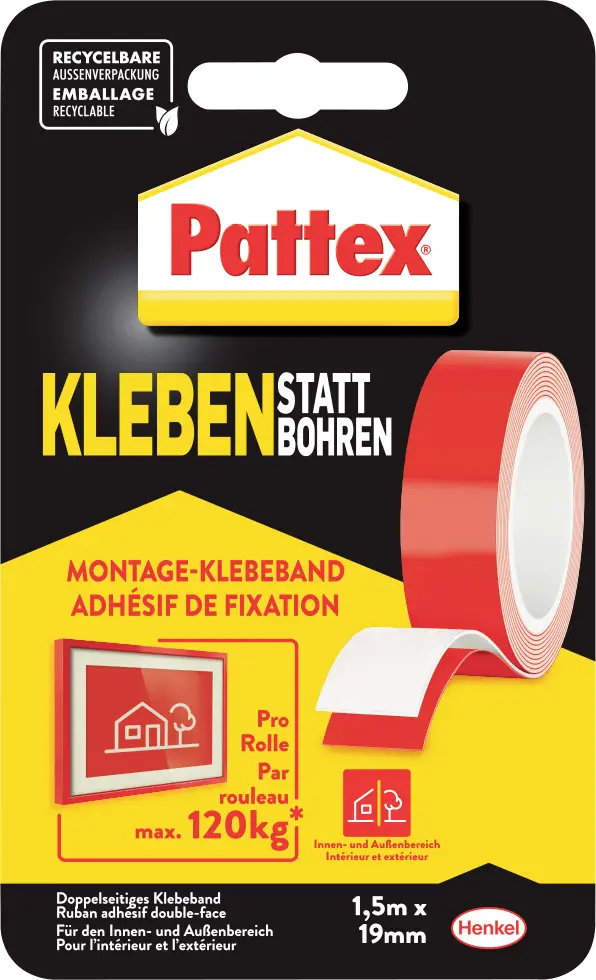 Pattex PXMT2 PRO/DIY Tapes двусторонний скотч (Д х Ш) 1,5 м х 19 мм 1,5 м 1 шт.