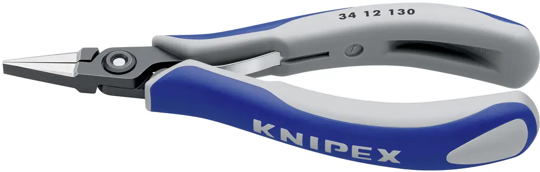 Плоскогубці Knipex 34 12 130 для електроніки та механіки, прямі, з плоскими губками, хром-ванадієва сталь, 135 мм