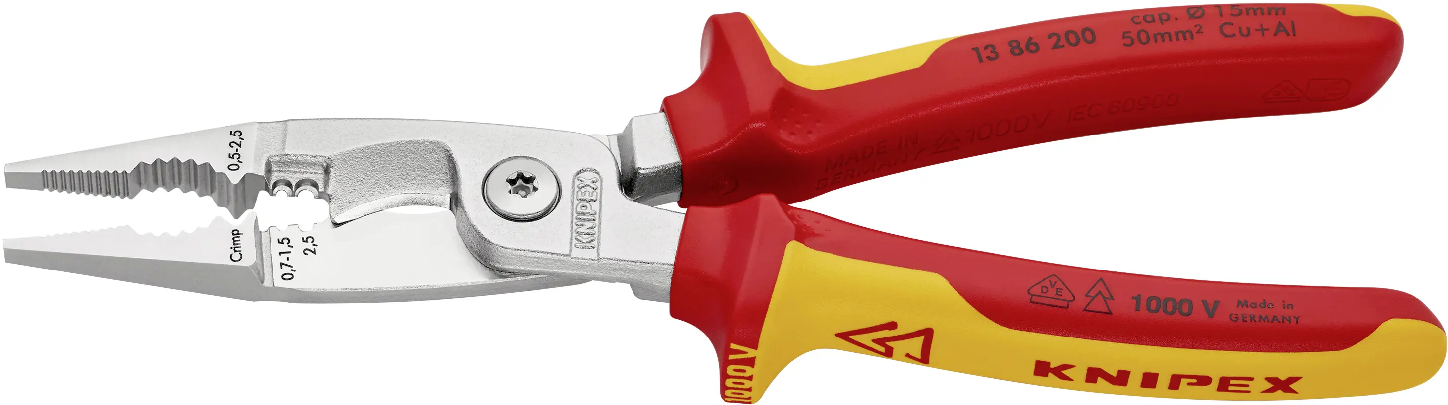 Багатофункціональні плоскогубці Knipex 13 86 200 13 86 200, 15 мм (макс.)