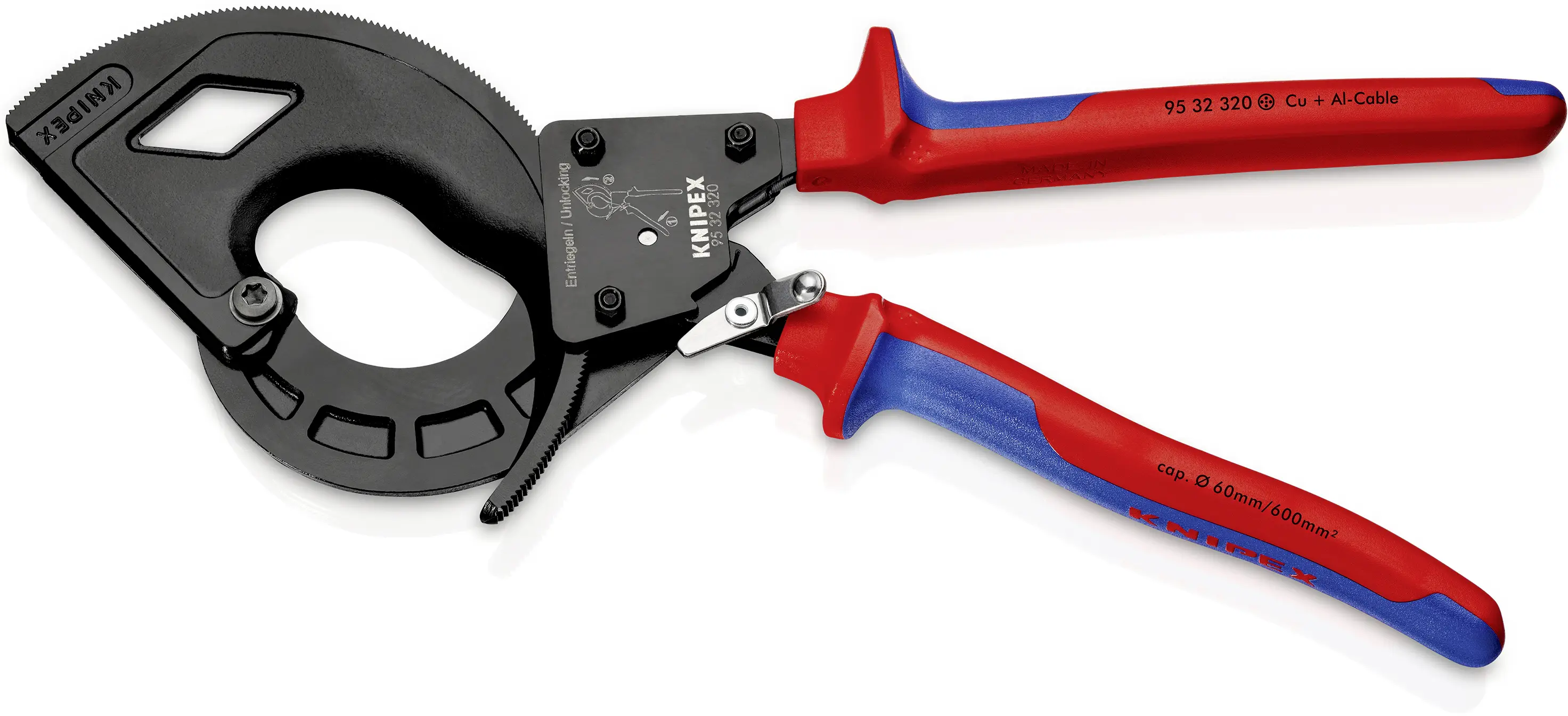 Тросовые кусачки Knipex с храповым механизмом 95 32 320 320 мм