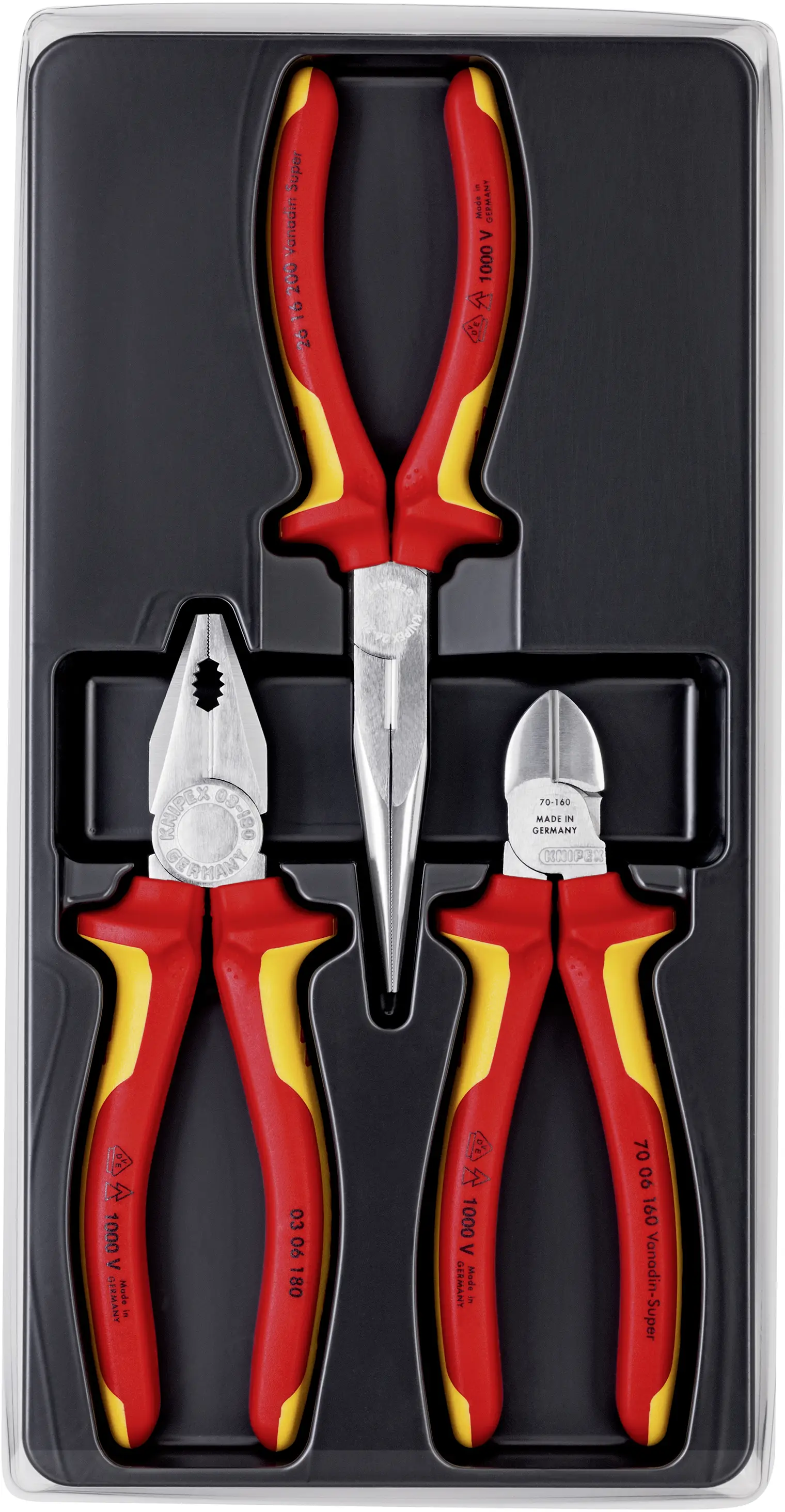 Набор плоскогубцев Knipex 00 20 12, VDE, 3 шт.
