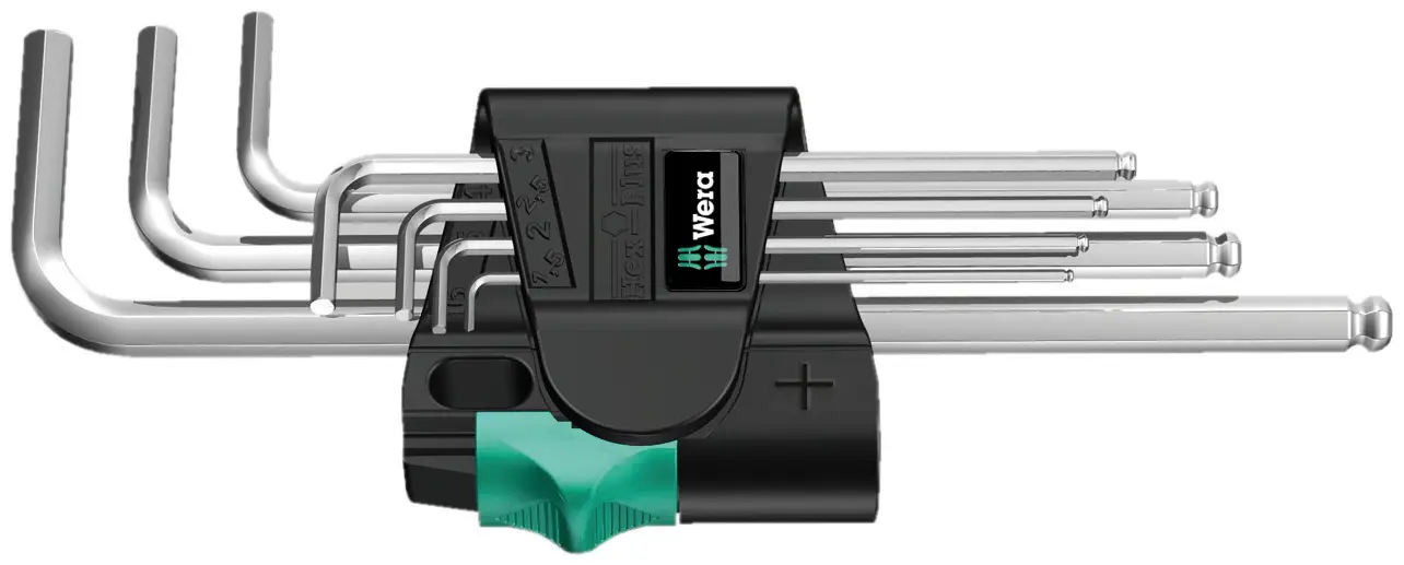 Набор внутренних шестигранных L-образных ключей Wera 950 PKL/7 SM N: 1,5 мм, 2 мм, 2,5 мм, 3 мм, 4 мм, 5 мм, 6 мм, 7 шт.