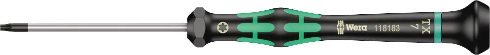 Отвертка Wera 2067 для электроники и механики, тип Torx, размер отвертки T 7, длина наконечника: 60 мм, 1 шт.