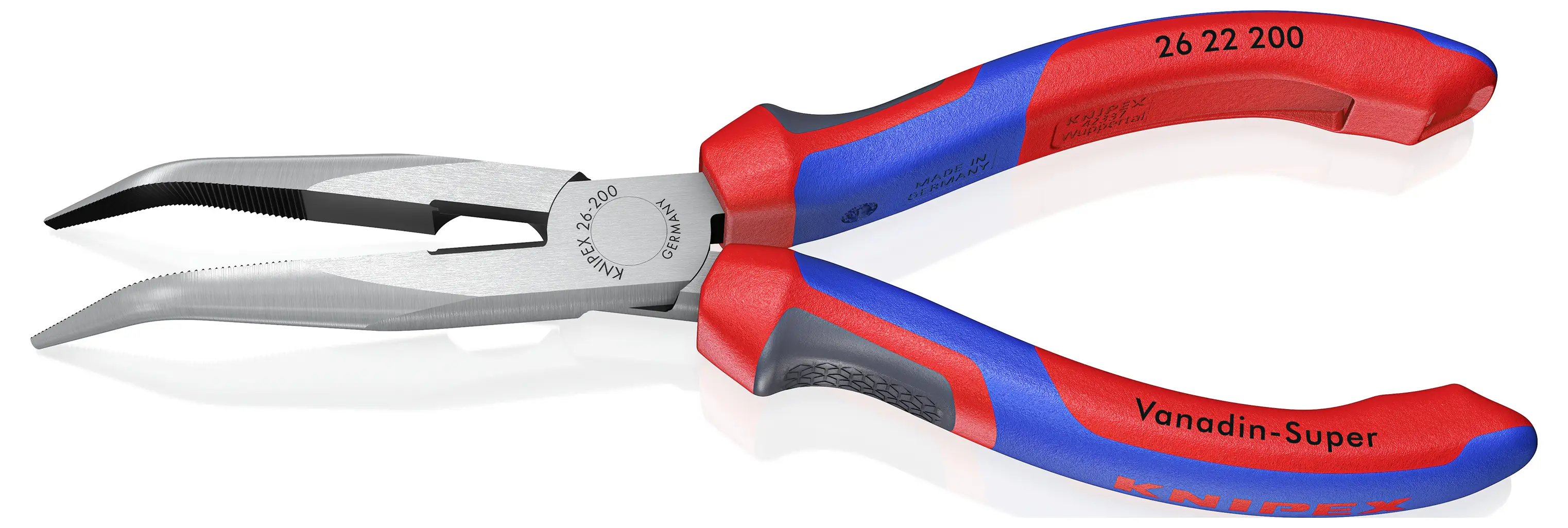 Плоскогубцы Knipex 26 22 200 для мастерской, плоскогубцы с круглыми губками, изогнутые под углом 40°, ванадиевая электротехническа