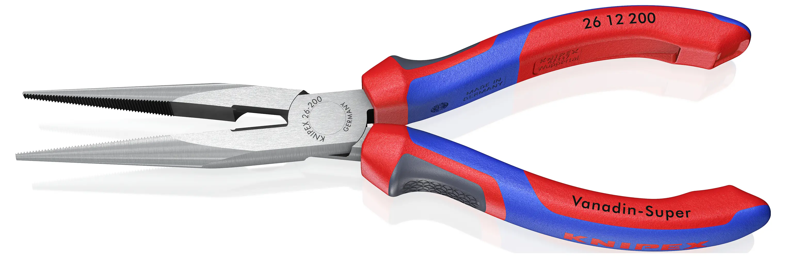 Плоскогубцы с круглыми губками Knipex 26 12 200 Workshop, прямые, ванадиевая электротехническая сталь, 200 мм