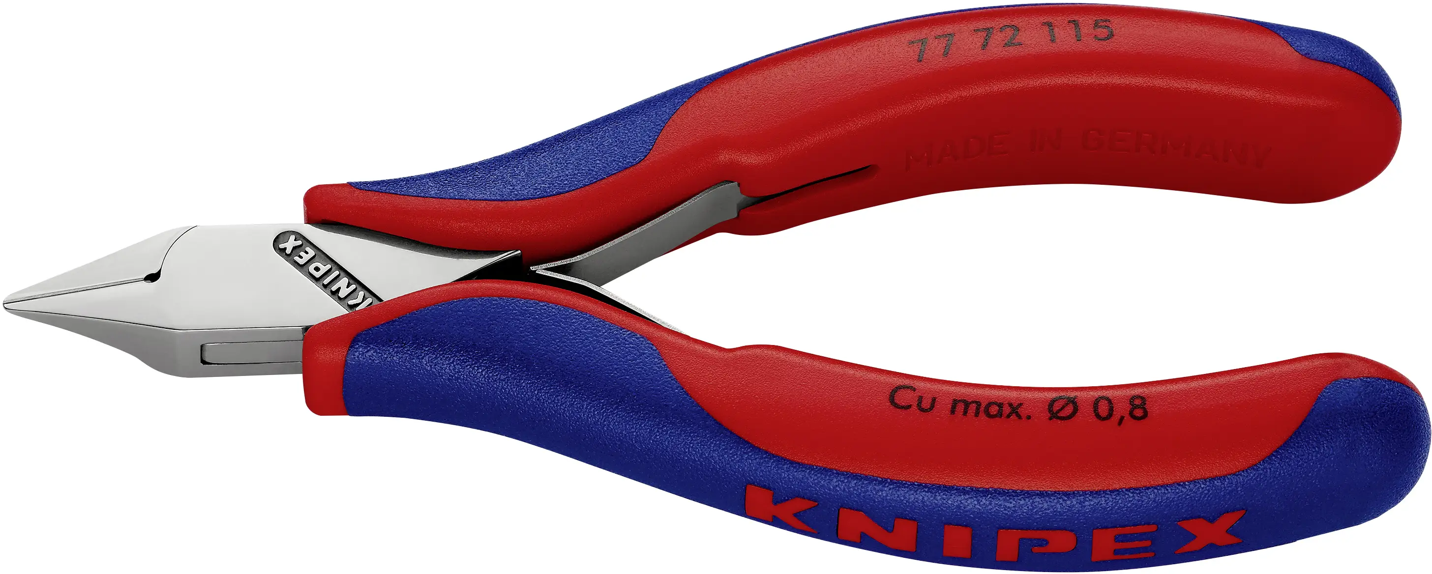 Бокорезы Knipex 77 72 115, 115 мм, твердость 62 HRC, для электроники и механики.