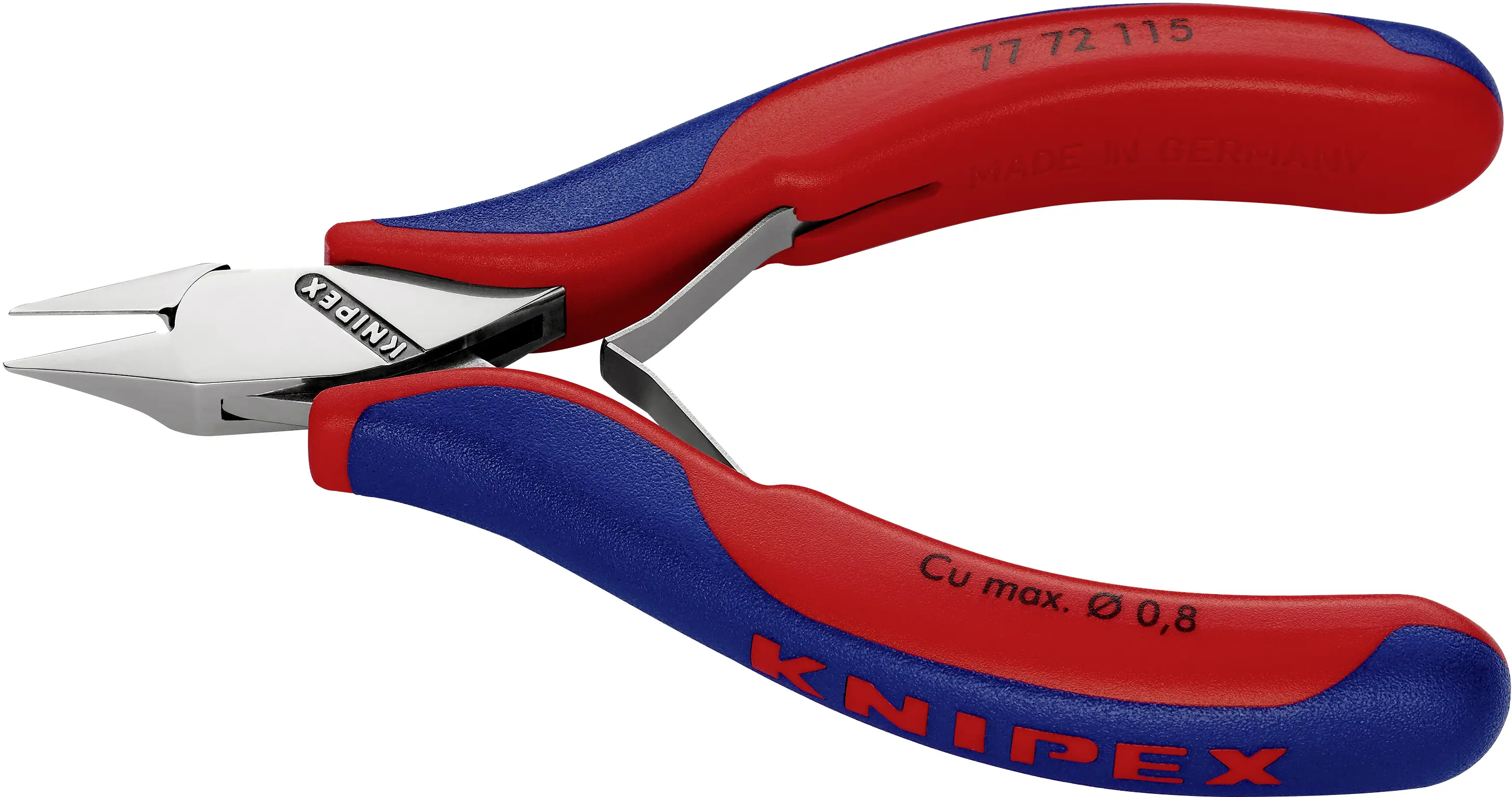Бокорезы Knipex 77 72 115, 115 мм, твердость 62 HRC, для электроники и механики.