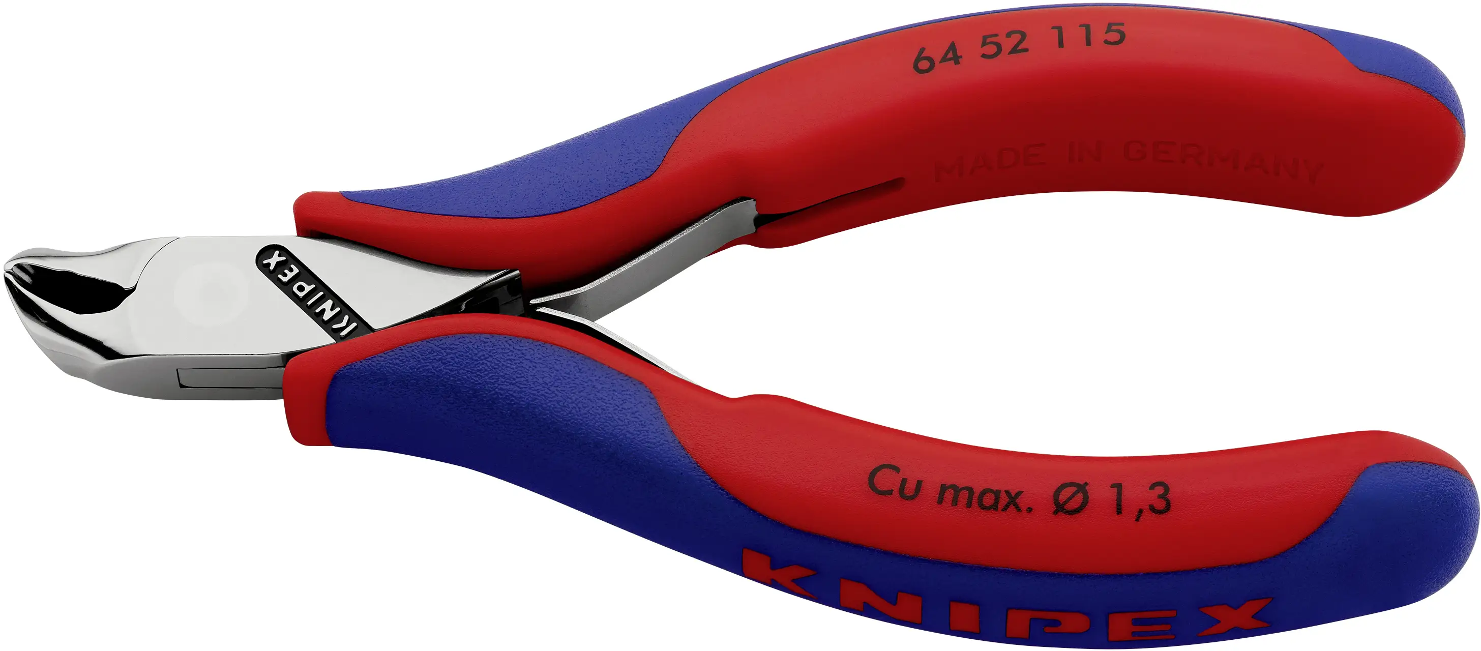 Кусачки Knipex 64 52 115 с косыми губками, 115 мм, твердость 56 HRC, для электроники и механики.