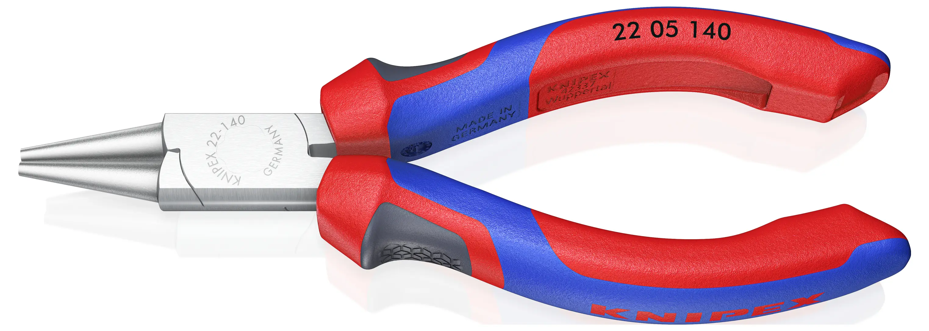 Knipex 22 05 140 для электроники и механики Плоскогубцы с прямыми круглыми губками из хром-ванадиевой электротехнической стали 140
