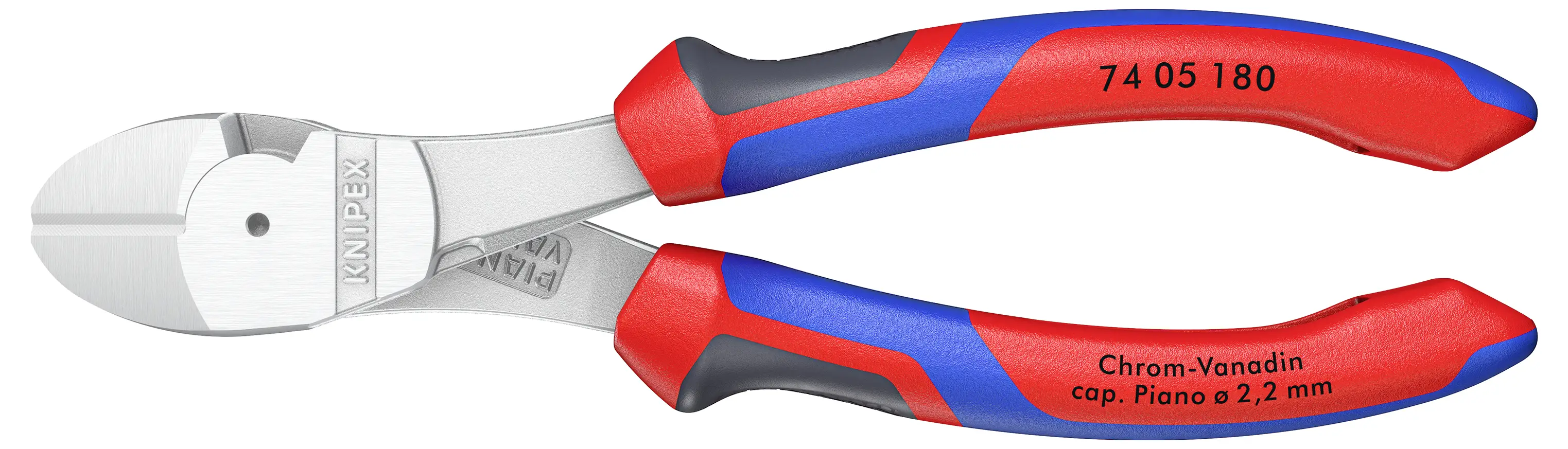 Бокорезы Knipex 74 05 180 для тяжелых условий эксплуатации, 180 мм, твердость 64 HRC, для мастерской.