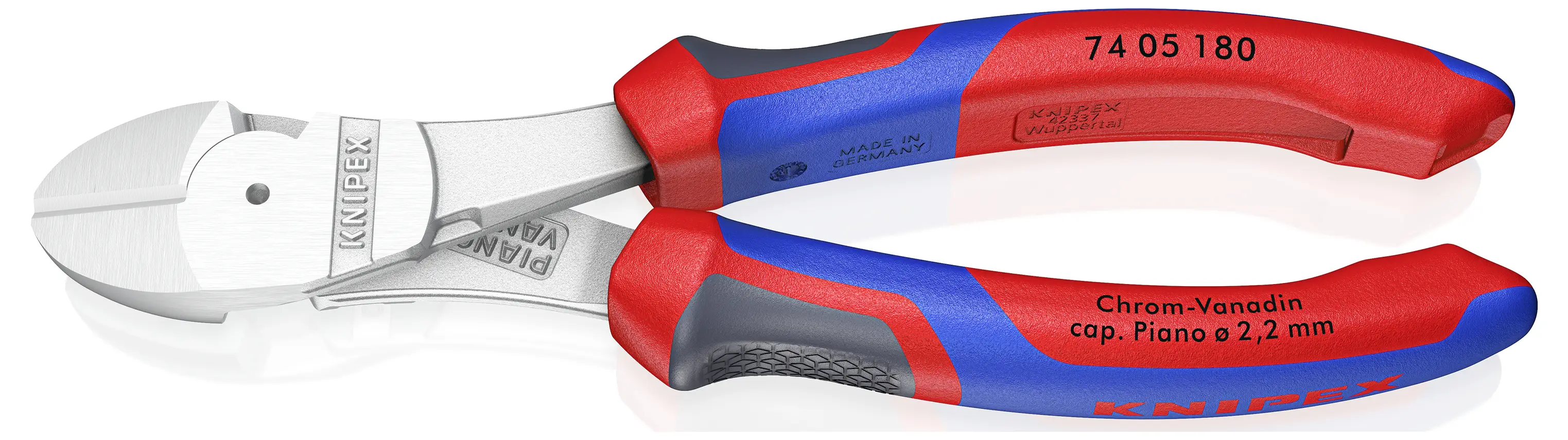 Бокорезы Knipex 74 05 180 для тяжелых условий эксплуатации, 180 мм, твердость 64 HRC, для мастерской.