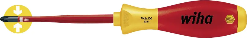 Викрутка хрестова PH 1 Wiha 3211 slimFix 10136 DIN ISO 8764, DIN EN 60900