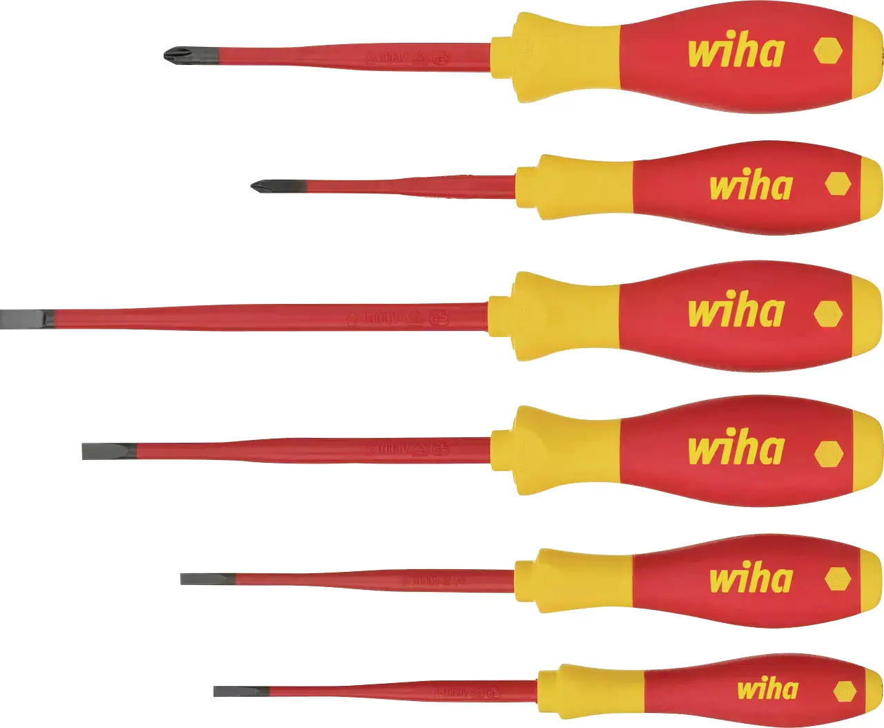 Набор отверток Wiha SoftFinish electric slimFix 35389, шлицевая, Phillips, VDE, 6 шт.