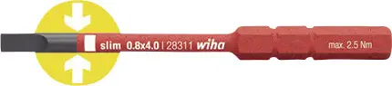 Сменное лезвие Wiha 34580, 4,0 мм, Размер: 4,0 мм 75 мм, IEC 60900:2004