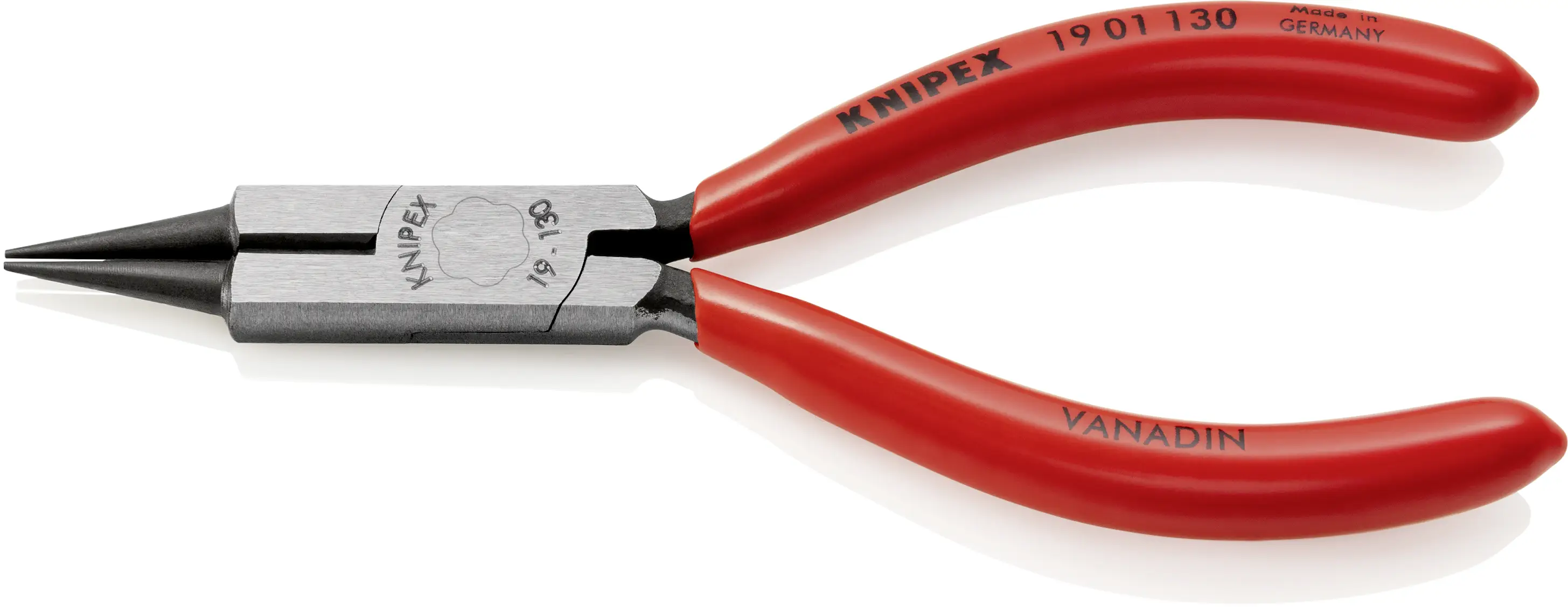 Плоскогубці Knipex 19 01 130 для електроніки та механіки з прямими круглими губками, з ванадієвої електротехнічної сталі, 130 мм