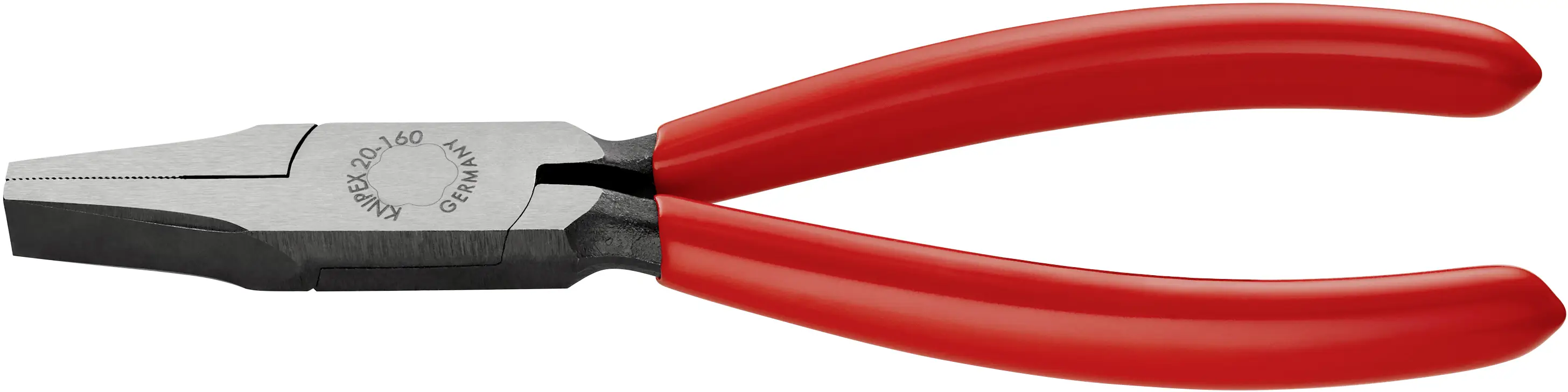 Knipex 20 01 160 — прямые плоские плоскогубцы для электротехники и механики, хромованадиевая электротехническая сталь, 160 мм.