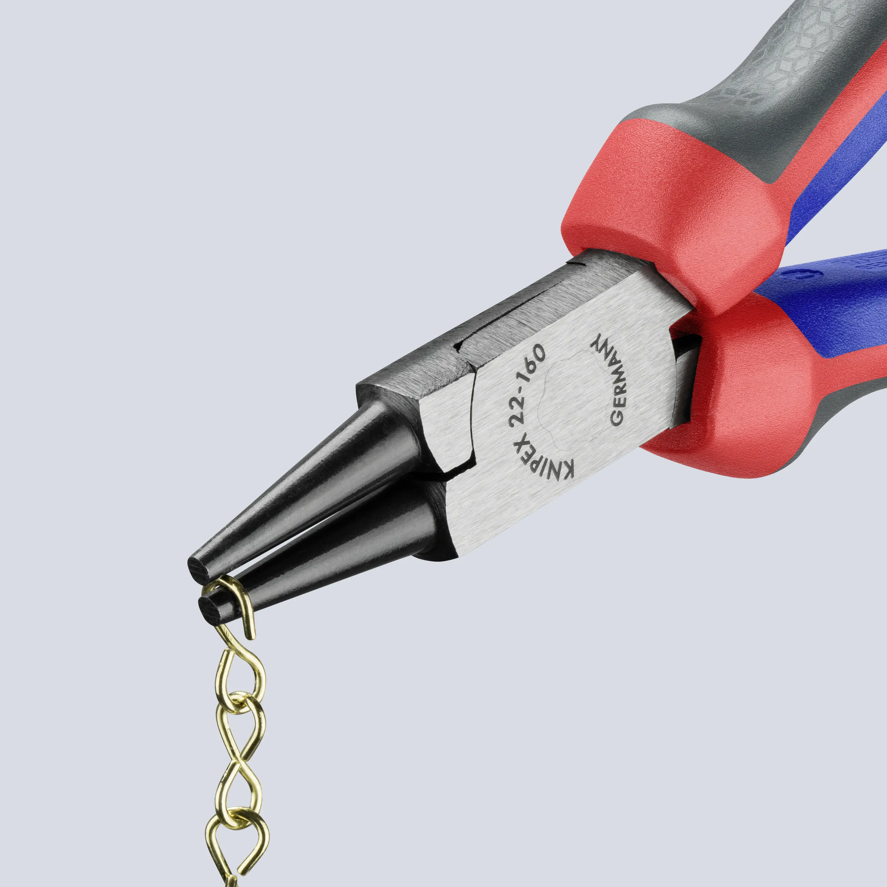 Knipex 22 02 160 для мастерской, прямые круглогубцы, хромованадиевая электротехническая сталь, 160 мм