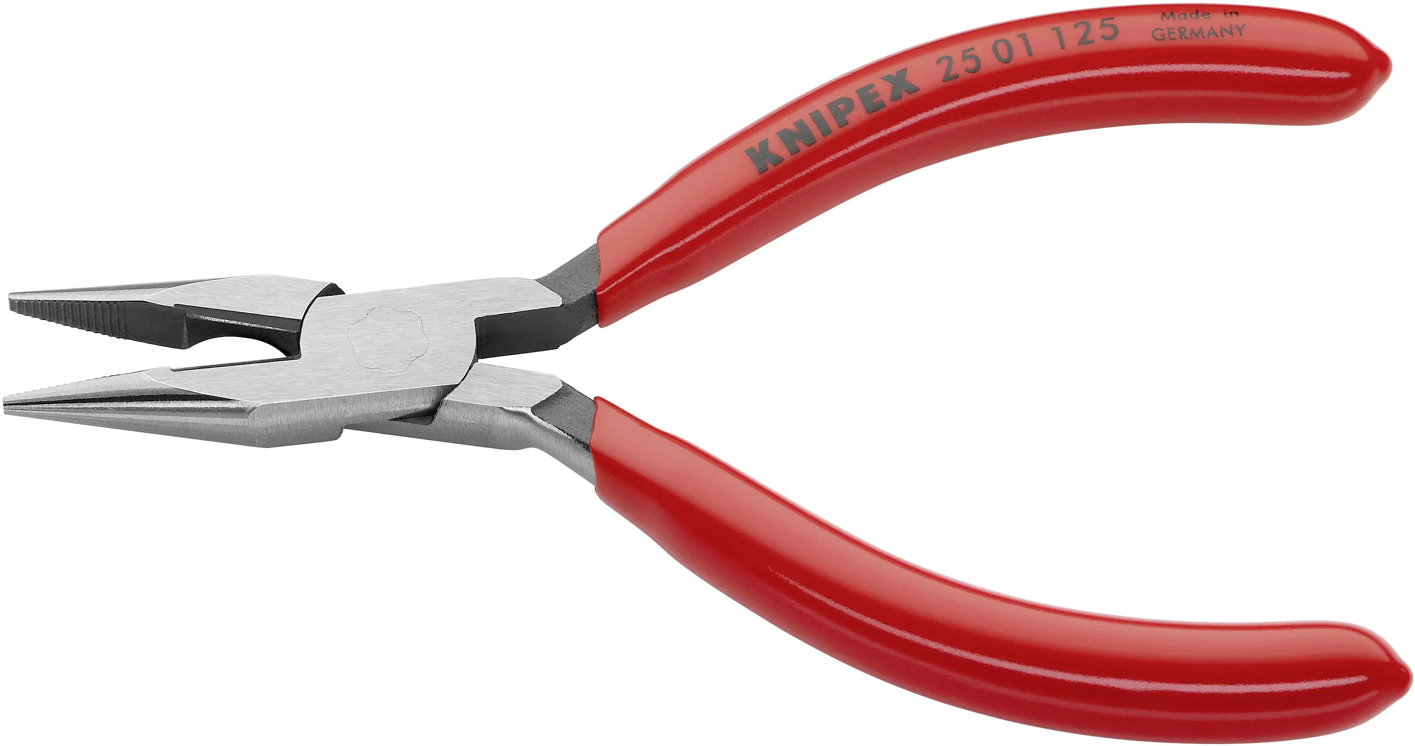 Knipex 25 01 125 для электроники и механики Плоские, круглые, прямые плоскогубцы, ванадиевая электротехническая сталь, 125 мм
