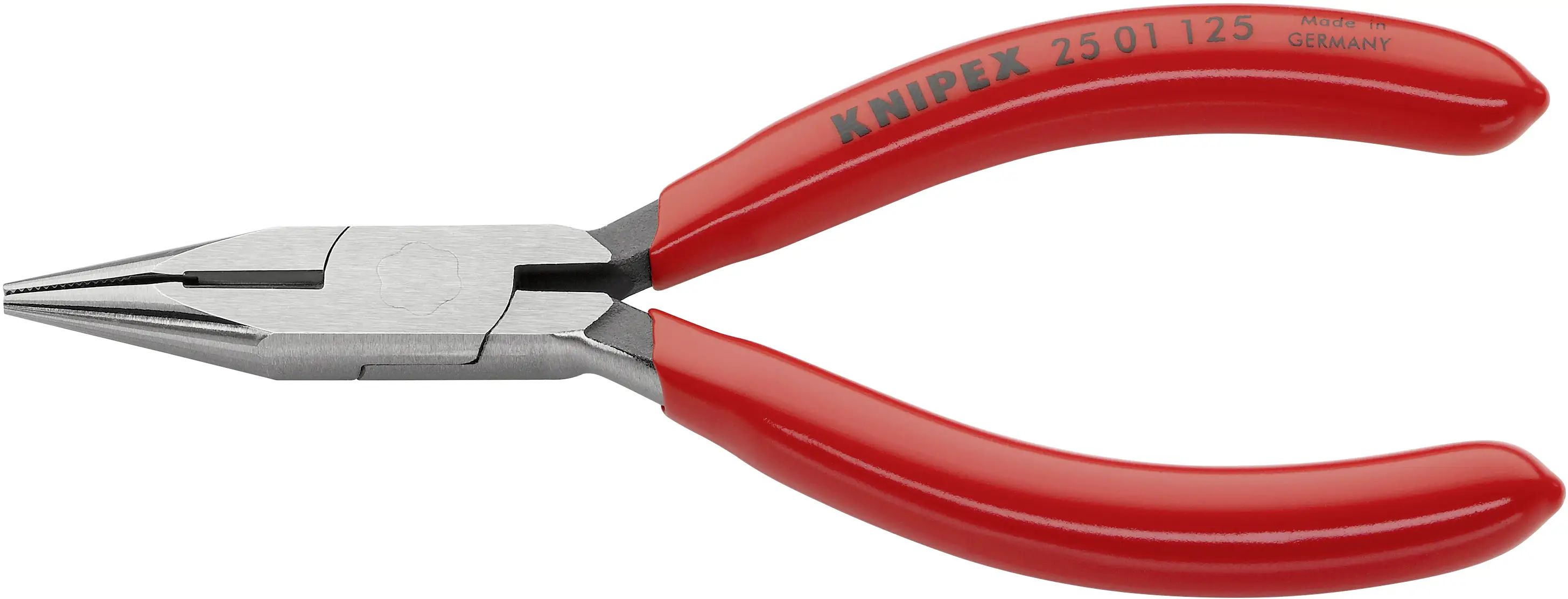 Knipex 25 01 125 для электроники и механики Плоские, круглые, прямые плоскогубцы, ванадиевая электротехническая сталь, 125 мм