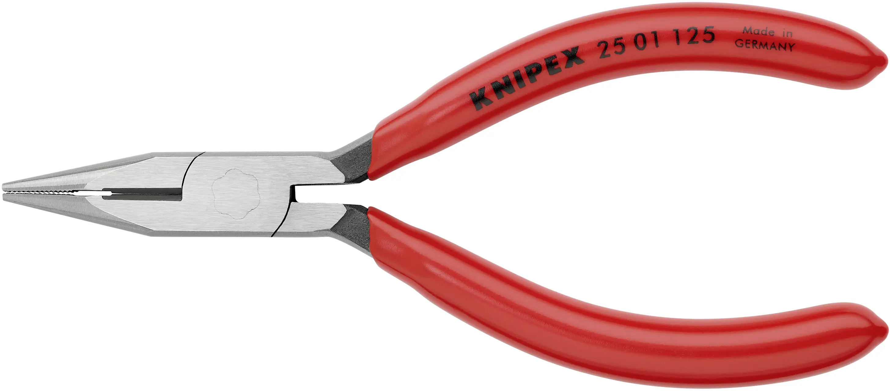 Knipex 25 01 125 для электроники и механики Плоские, круглые, прямые плоскогубцы, ванадиевая электротехническая сталь, 125 мм