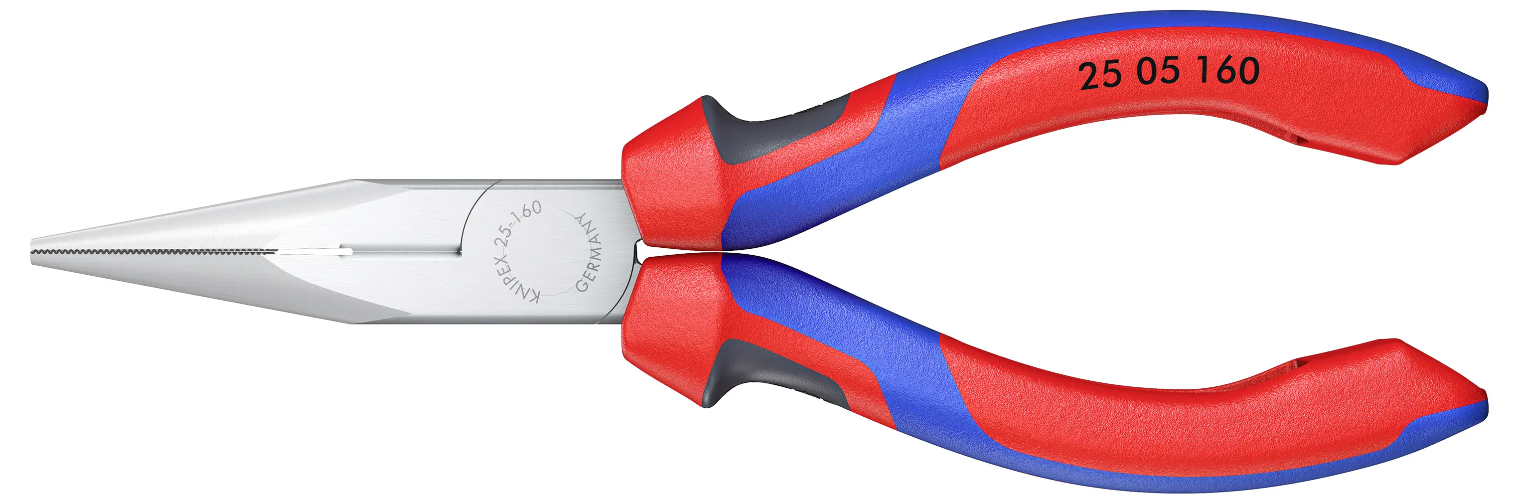 Knipex 25 05 160 для электроники и механики Плоские круглые плоскогубцы, ванадиевая электротехническая сталь, 160 мм