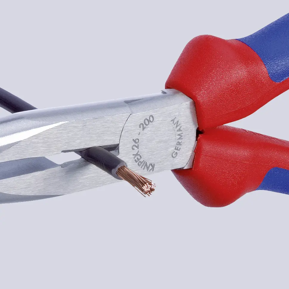 Knipex 26 21 200 для электроники и механики Плоскогубцы с круглыми губками, изогнутые под углом 40°, ванадиевая электротехническая