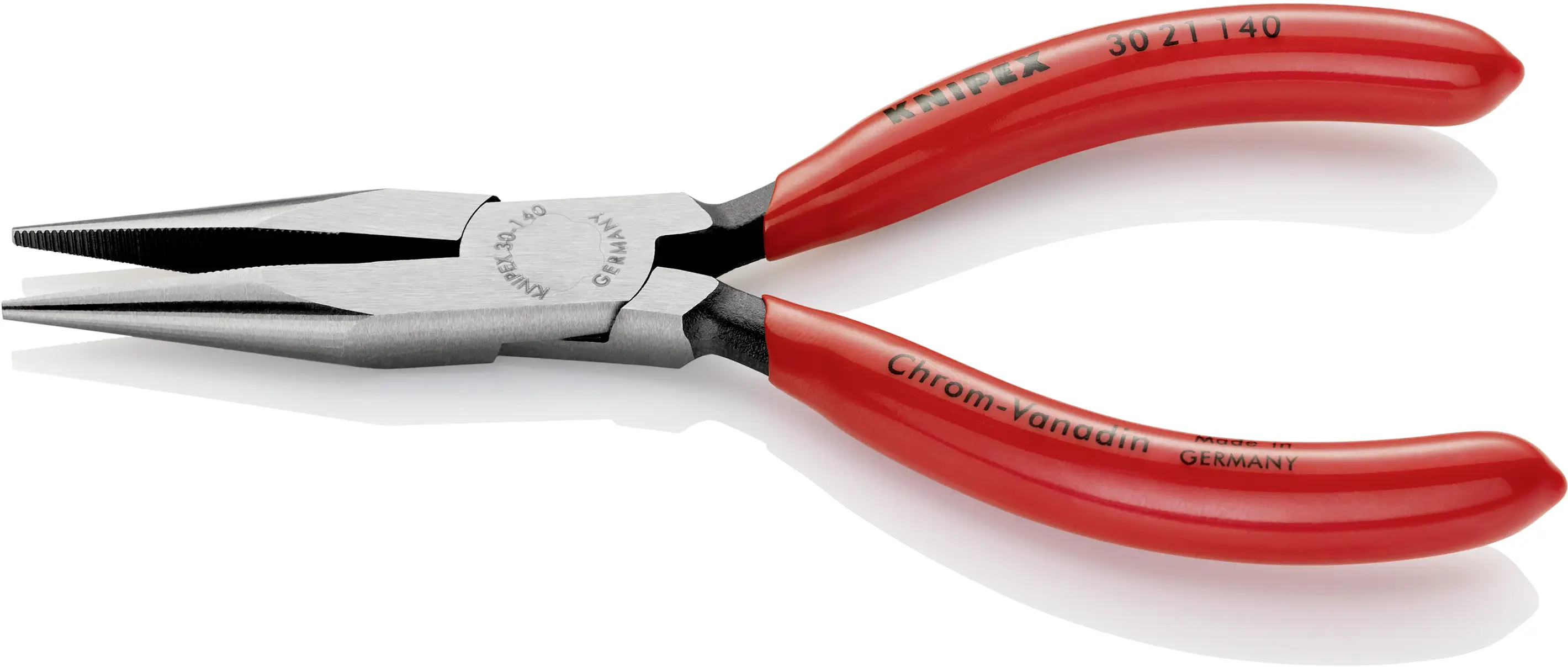 Knipex 30 21 140 для електроніки та механіки Плоскогубці круглі прямі, хромованадієва електротехнічна сталь, 140 мм
