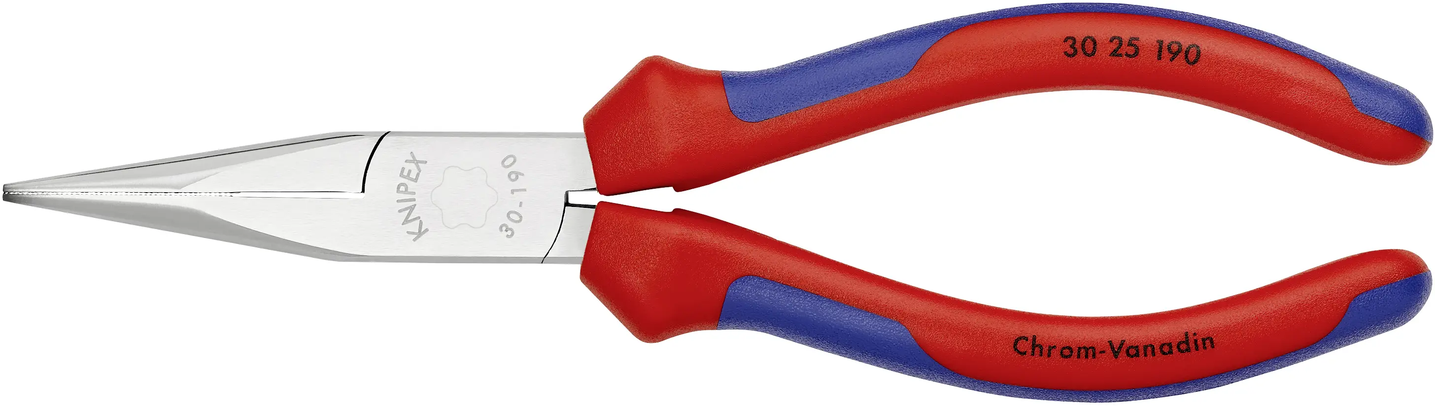 Плоскогубці Knipex 30 25 190 для майстерні, прямі, хром-ванадієва електротехнічна сталь, 190 мм
