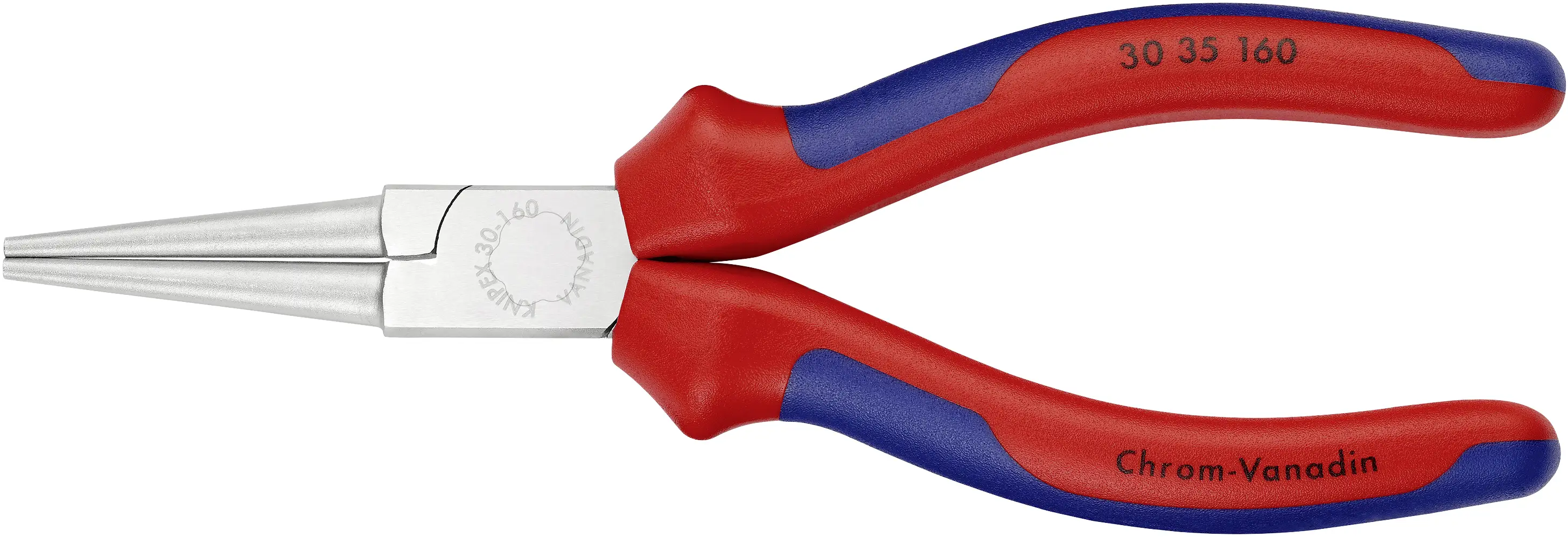 Плоскогубці Knipex 30 35 160 для майстерні з прямими круглими губками, хром-ванадієва електротехнічна сталь 160 мм