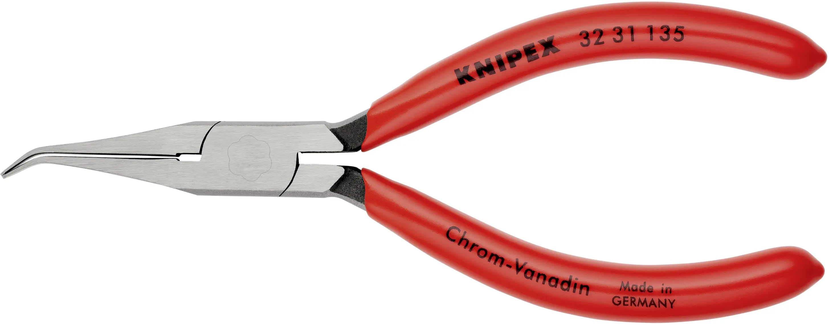 Knipex 32 31 135 для электроники и механики. Плоскогубцы для регулировки реле, угловые, 40°, инструментальная сталь, 135 мм.