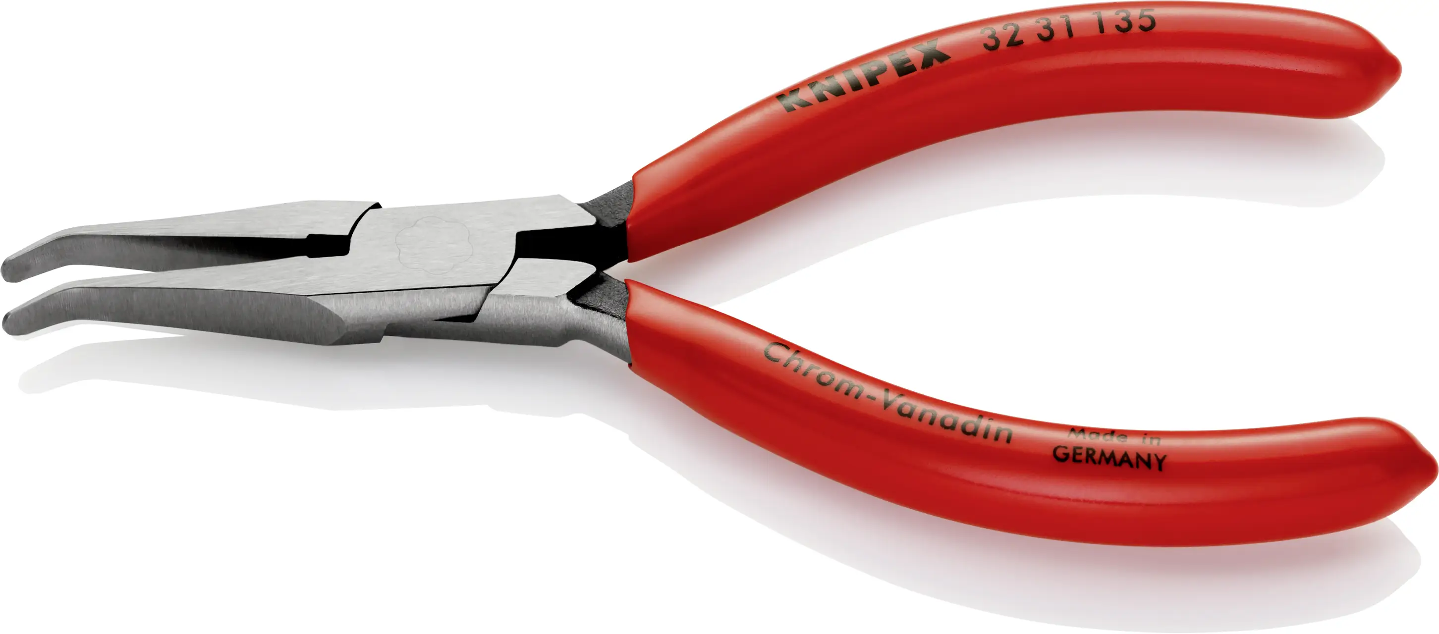 Knipex 32 31 135 для электроники и механики. Плоскогубцы для регулировки реле, угловые, 40°, инструментальная сталь, 135 мм.