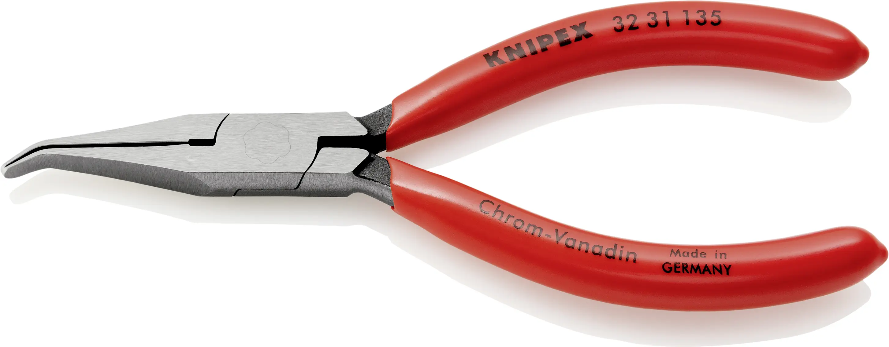 Knipex 32 31 135 для электроники и механики. Плоскогубцы для регулировки реле, угловые, 40°, инструментальная сталь, 135 мм.