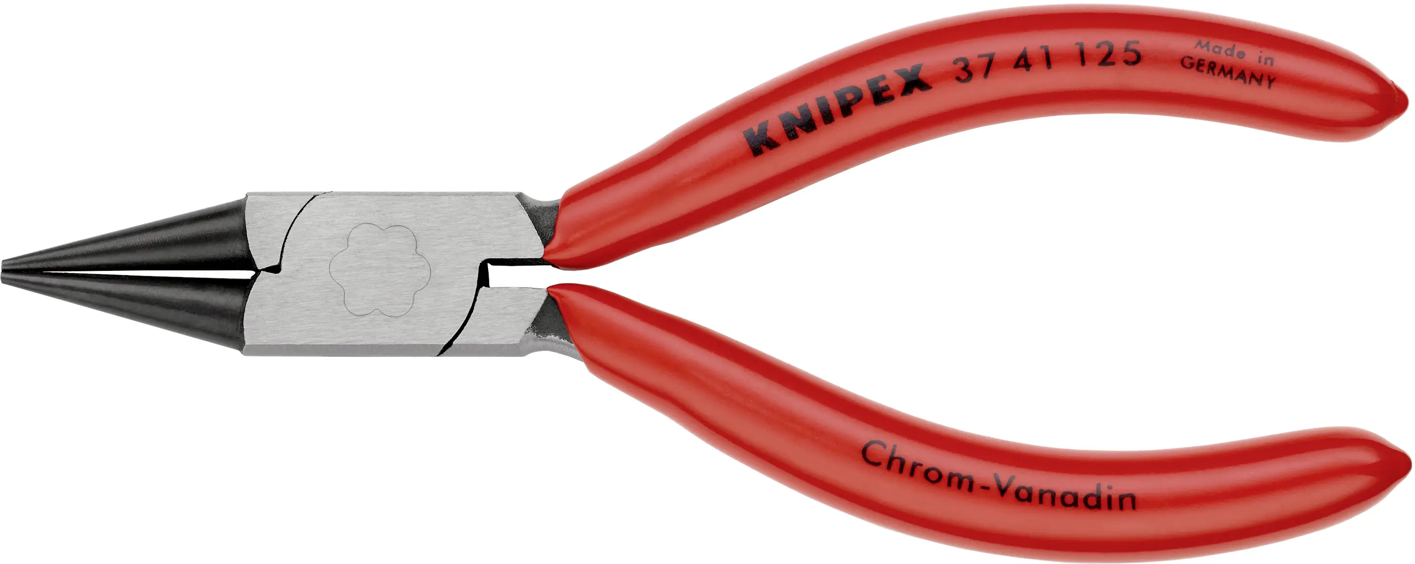 Knipex 37 41 125 для электроники и механики Плоскогубцы с прямыми круглыми губками, инструментальная сталь 125 мм