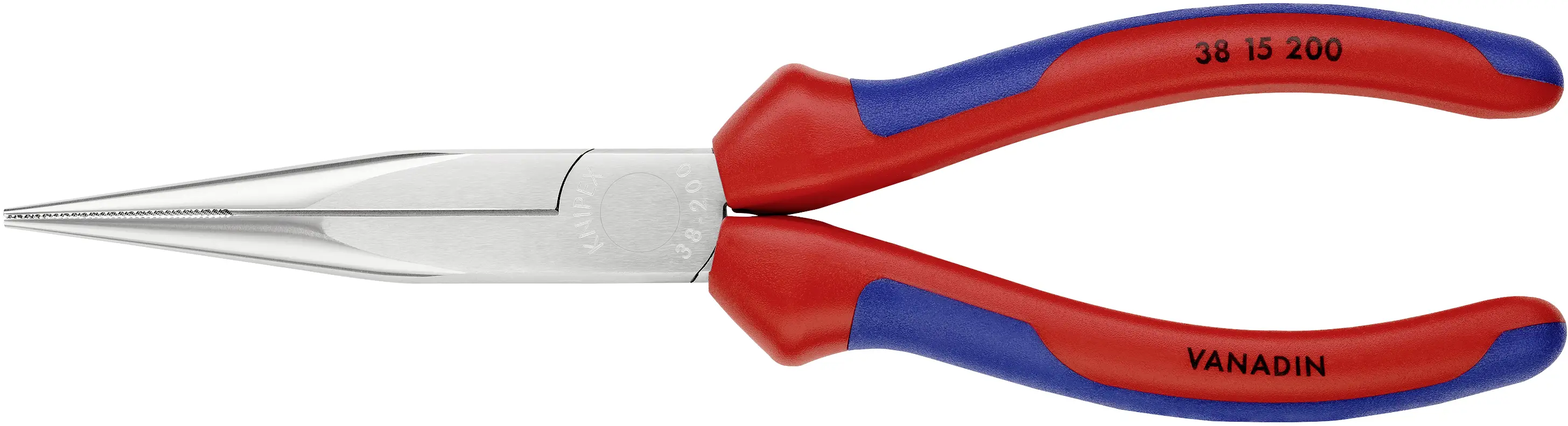 Knipex 38 15 200 для электроники и механики Плоские, круглые, прямые плоскогубцы, ванадиевая электротехническая сталь, 200 мм