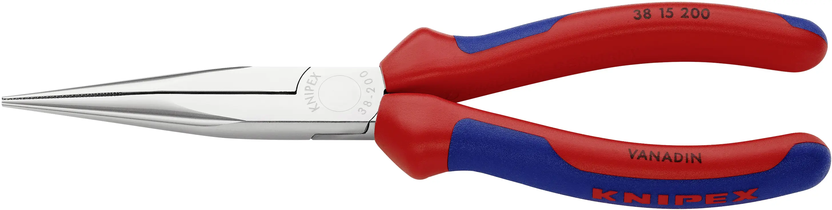 Knipex 38 15 200 для электроники и механики Плоские, круглые, прямые плоскогубцы, ванадиевая электротехническая сталь, 200 мм