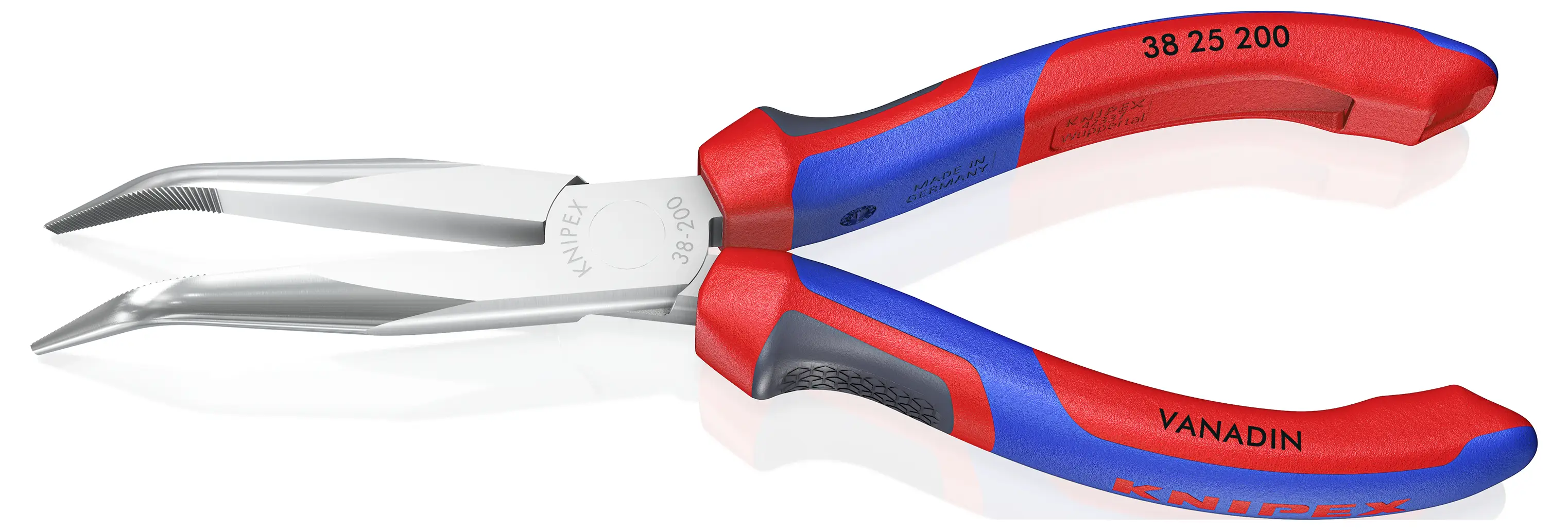 Knipex 38 25 200 для электроники и механики. Плоские круглогубцы, с углом смыкания 40°, из ванадиевой электротехнической стали, 20