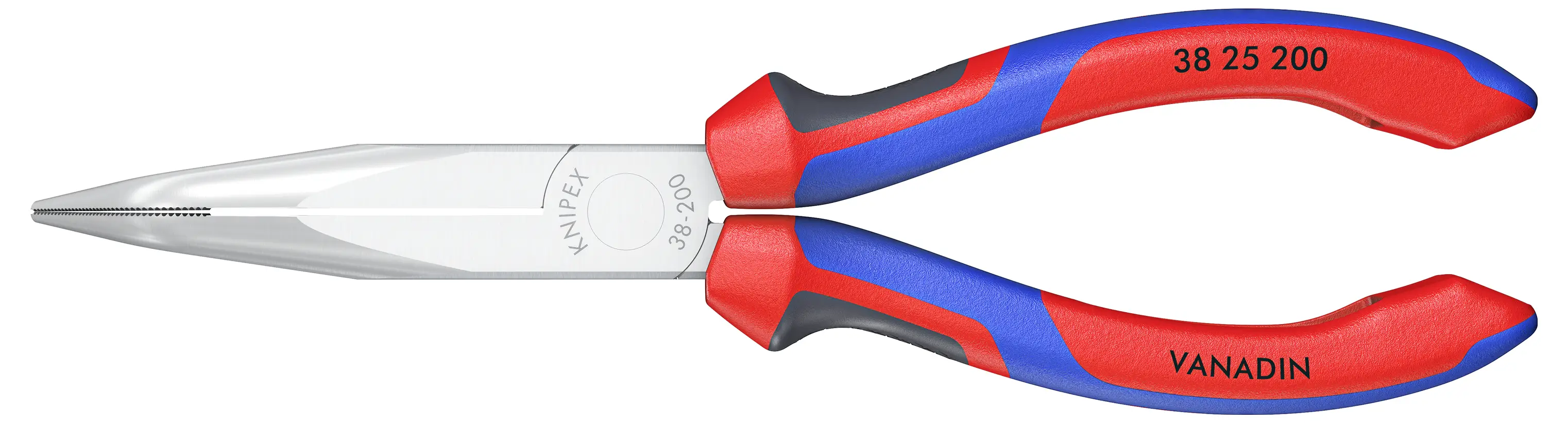 Knipex 38 25 200 для электроники и механики. Плоские круглогубцы, с углом смыкания 40°, из ванадиевой электротехнической стали, 20